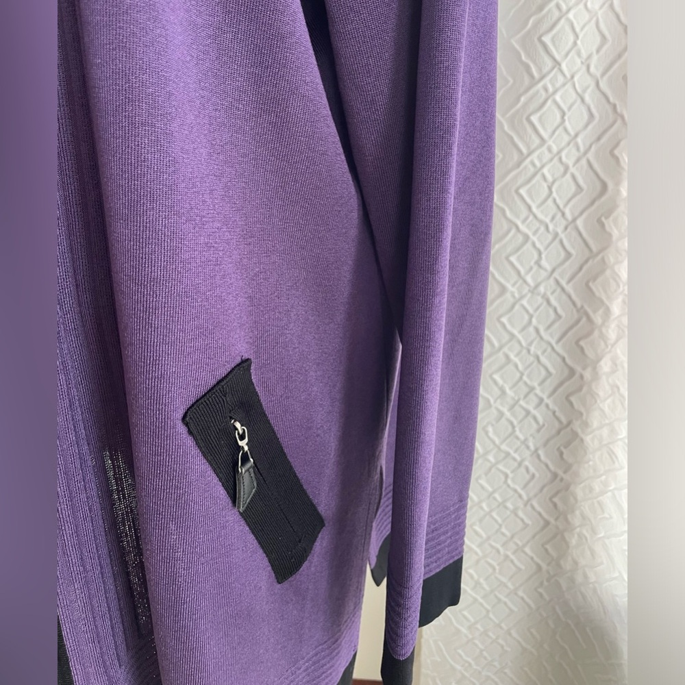 MISOOK 1X Purple and Black Women's Jacket Knit - Picture 5 of 11